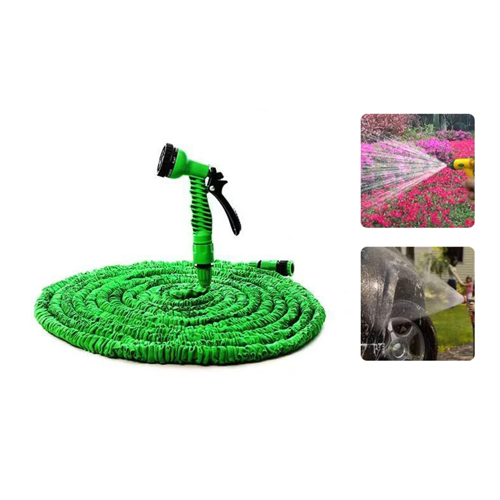 Neuer 3-fach Ausziehbarer Gartenschlauch mit Hochdruck-Wasserpistole, Flexibles Einziehbares Rohr für Garten und Autowäsche in Schwarz, Grün und Blau