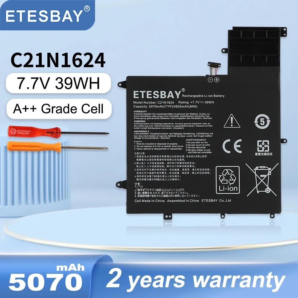 

ETESBAY C21N1624 For Asus Q325UA Q325UAR UX370UA-C4061T Q325U-BI7T18 ZenBook Flip S UX370UA UX370UA-1A 1B UX370UA Laptop Battery