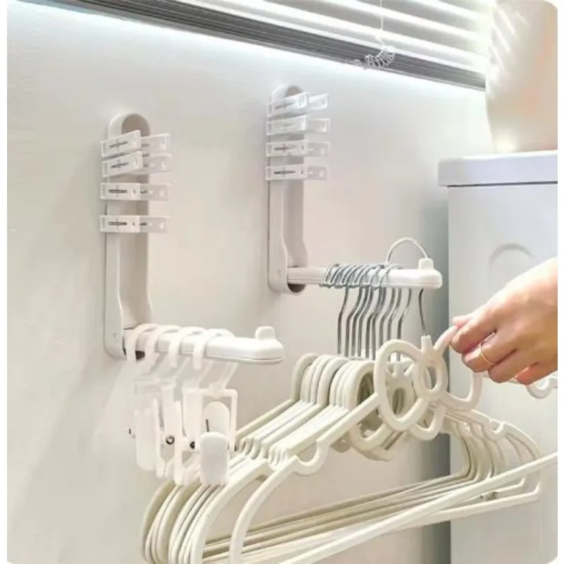 bathroom accessories closet organizer Hanger storage hook can be folded storage wall mounted without holes thick and durable