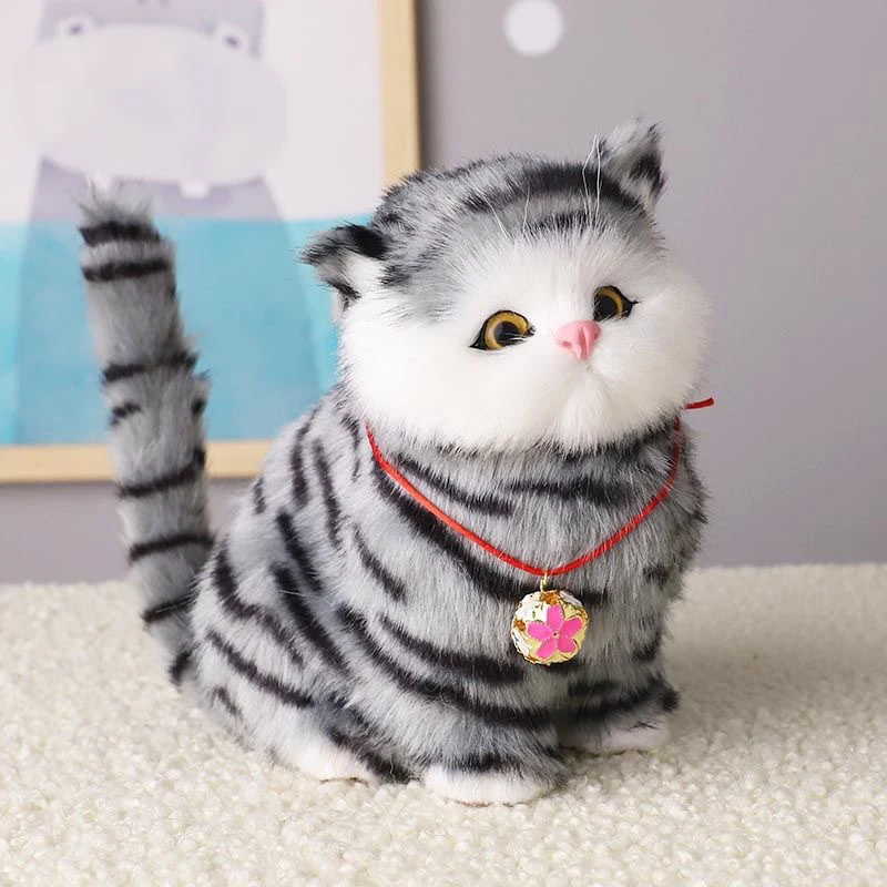 

Simulation Cat Doll Plush Toys Children's Toy Kitten Model Fake Cat Realist Plush Cat Doll Birthday Present Children's Gifts