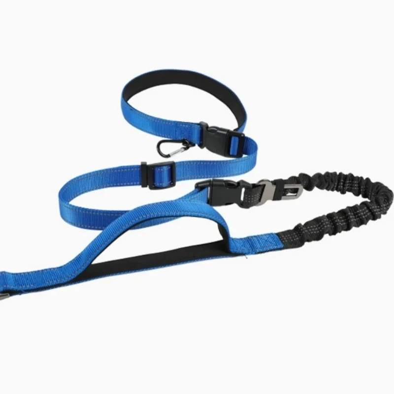 Shock‑Absorbing Bungee Hands‑Free Dog Leash Waist Belt Adjustable Nylon Pet Lead For Jogging Running Walking Large Medium Dogs