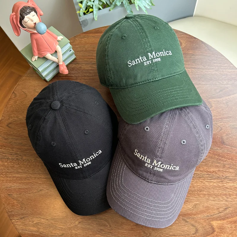 1 Stück INS-Style Baseballkappe mit Buchstaben-Stickerei für Frauen, Gesichtsverkleinernd, Sonnenschutz, Koreanische Version, Hip-Hop-Hut, Sonnenhut für Paare – Detail 3