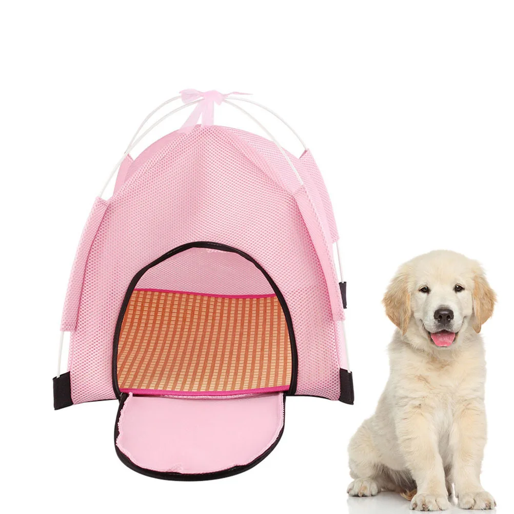 Tente pour animaux de compagnie rose pliable Portable utilisation intérieure extérieure facile à nettoyer Structure solide idéale pour les petits animaux tente extérieure Portable pour animaux de compagnie
