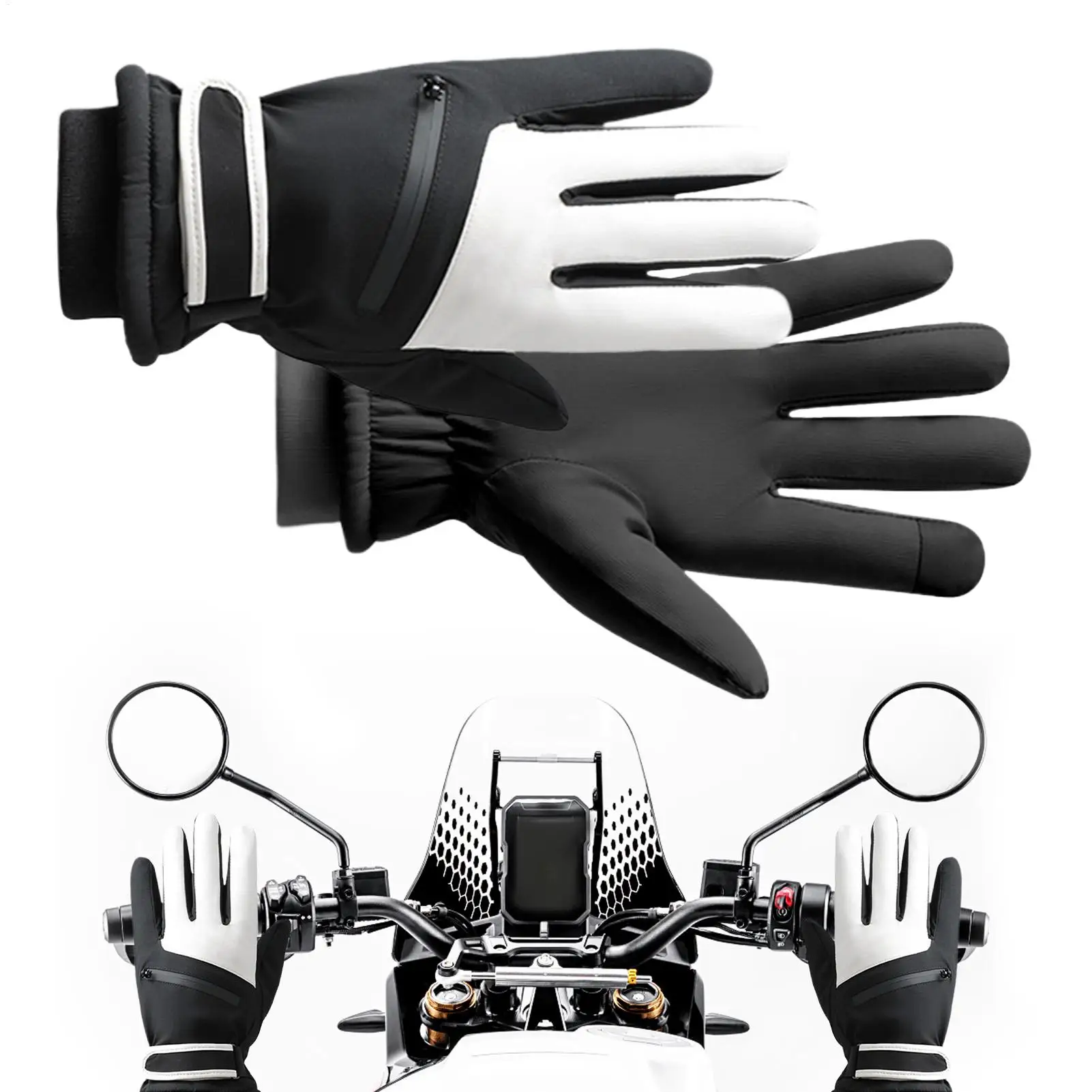 

Зимние перчатки, толстые велосипедные варежки с сенсорным экраном, зимние перчатки, теплые для езды на велосипеде, спорта, вождения, катания на лыжах, для женщин и мужчин, на открытом воздухе