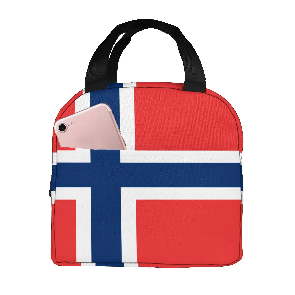 

Flag Of Norway Lunch Bag Portable Insulated Thermal Cooler Bento Lunch Box Tote Picnic Storage Bag Pouch