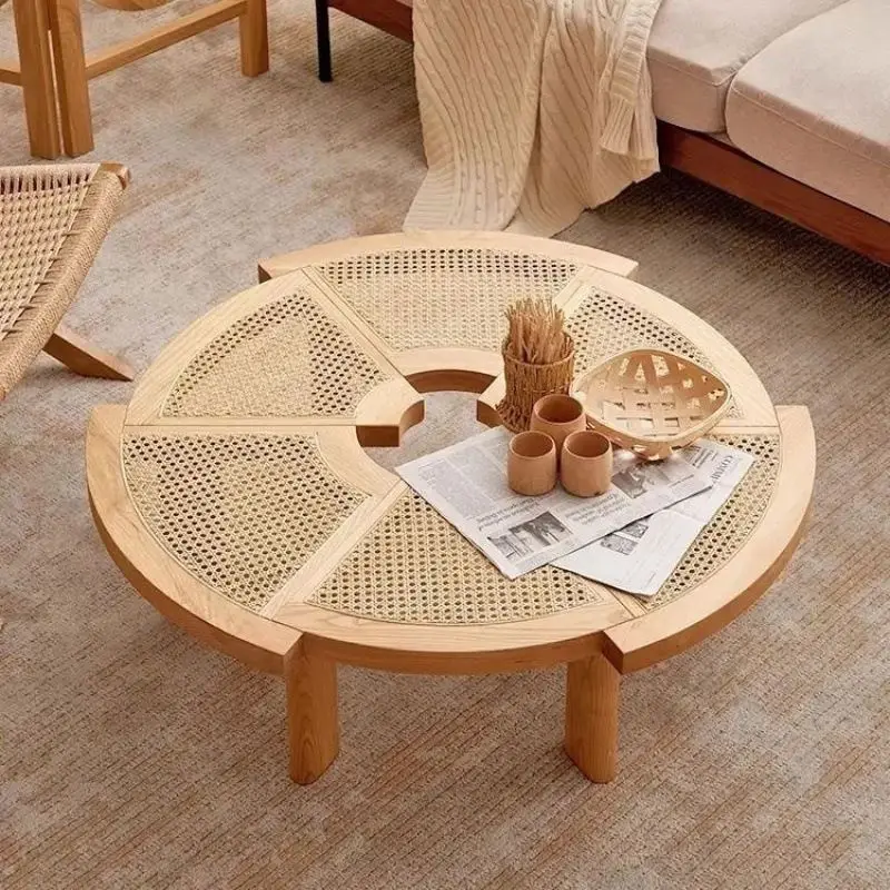 Luxury Classic Modern Irregular Shape Montage Solid Wood Coffee Table Tea Table for Living Room