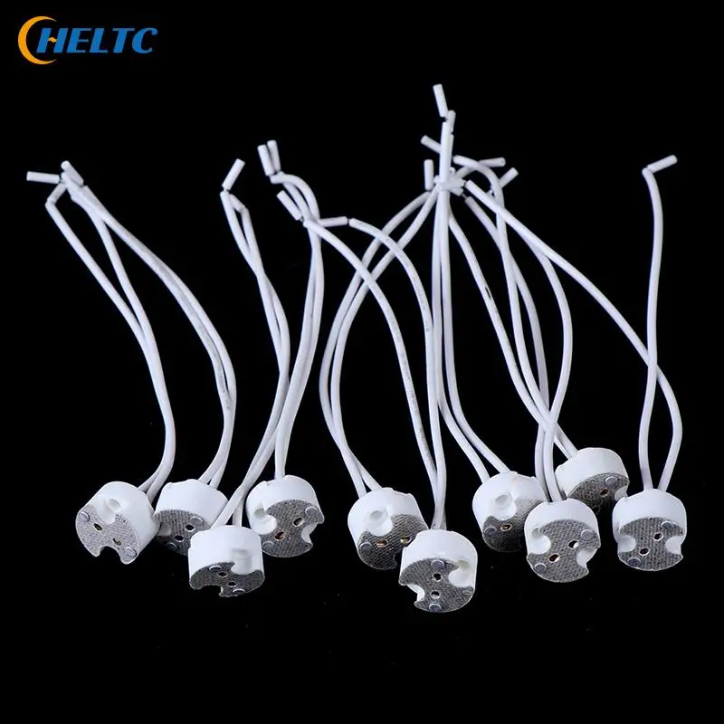 10/5/1pcs 220V 2A MR16 GU5.3 Base Socket Wire Connector Led Lamp Ceramic Holder