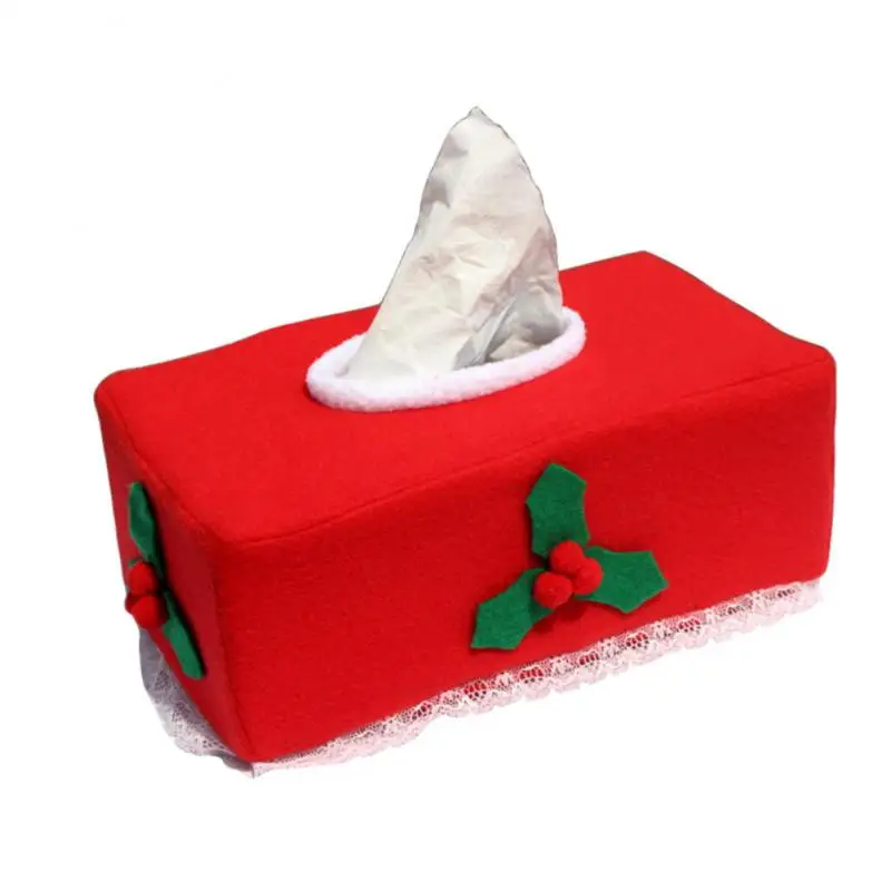 Navidad Noel High Quality Wonderful Tissue Paper Dispenser Christmas Decorations Xmas Tissue Box Cover Flannel New Year Red