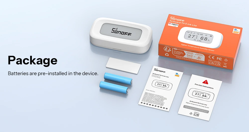 SONOFF E-Ink Zigbee Temperatur- und Feuchtigkeitssensor mit 2,9" Bildschirm AirGuard SNZB-02UL Zeit-, Wetter- und Datumsanzeige Kompatibel mit Alexa und Google – Detail 21