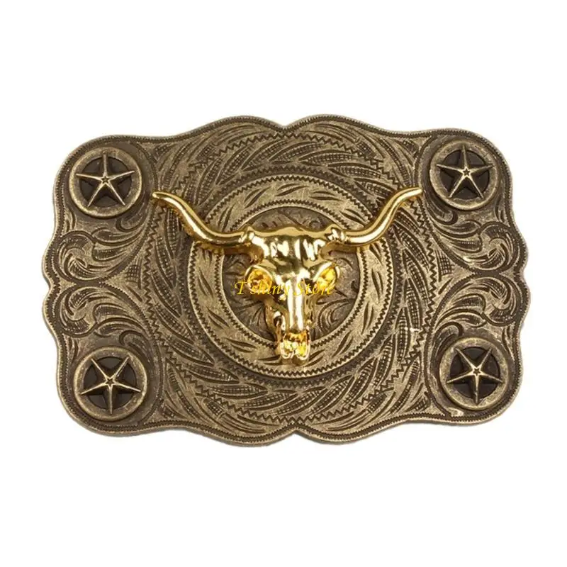 

N58F Винтажная хипстерская пряжка для ремня, металлическая пряжка для ремня, западная модная замена пряжки для повседневной и