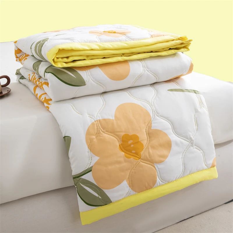 Washed Cotton Summer Quilt, Special Brushed Breathable Air Conditioner Quilt for Summer