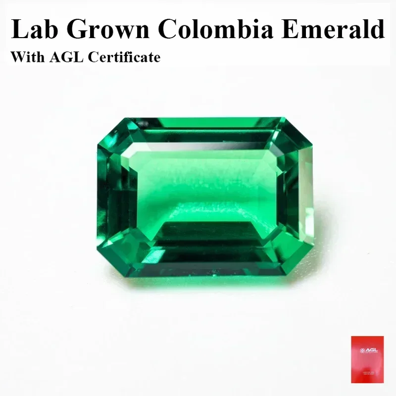 

Lab Emeralds Size 13x18mm Hydrothermal Emerald Hand Cut with Cracks Inclusions Inside Optional WithCertificate AGL