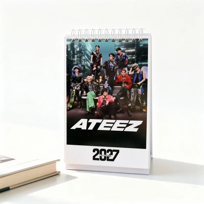 2027 Idol Boy ATEEZ Periphery New Style Desk Calendar Desktop Decoration San Seonghwa Yunho Yeosang Mingi Wooyoung Fans Gifts view 2