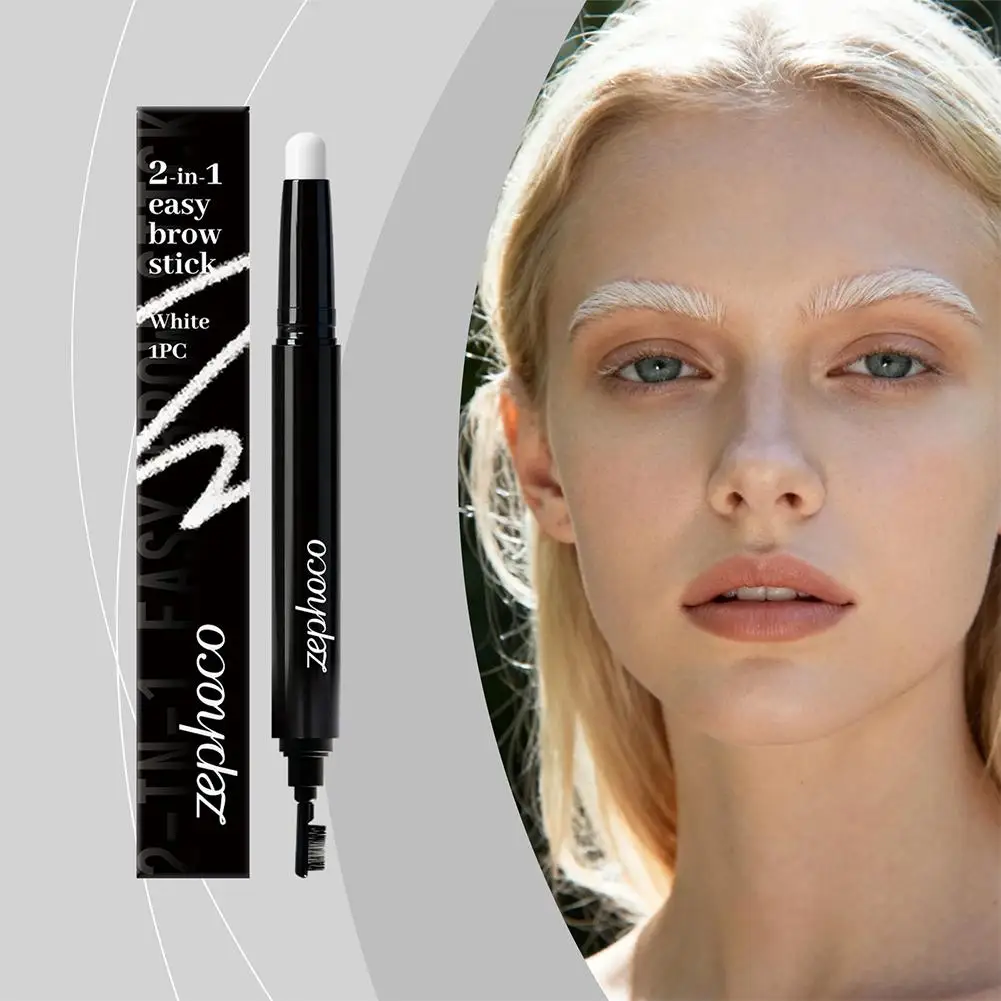 Zephoco 2 in 1 Easy Brown Stick Eyebrow Pencil 5 Colors Waterproof Long Lasting Smudge Proof Precise Brow Definer Makeup