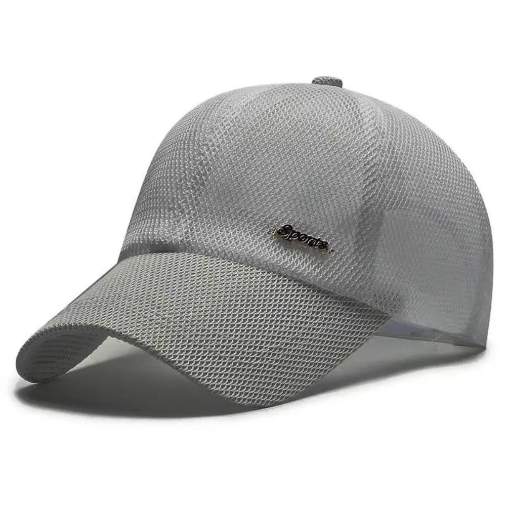 

Sun Hats Quick-dry Letter Mesh Baseball Cap Adjustable Breathable Snapback Hat Lightweight Translucent Sports Mesh Caps Summer