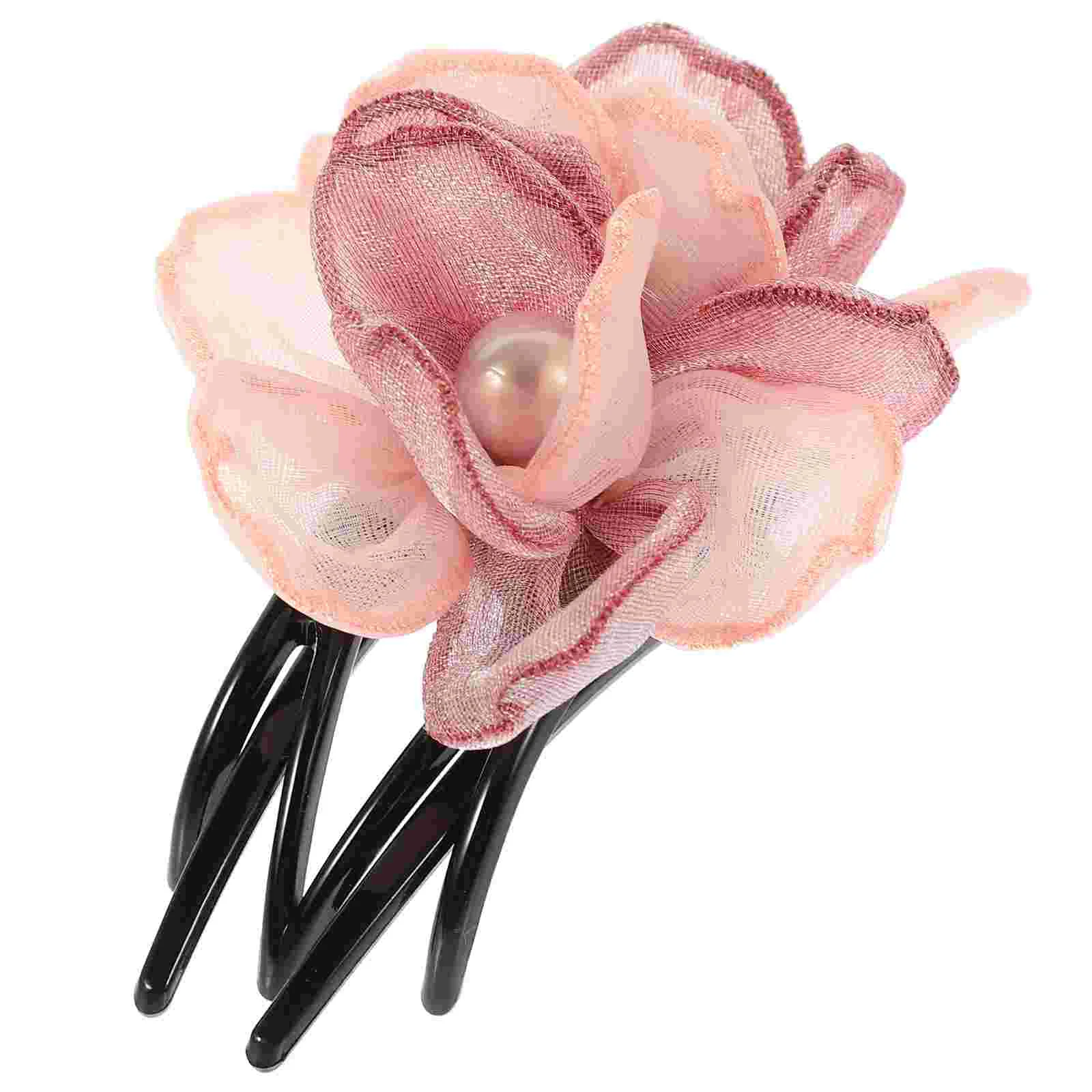 

Modeling Hairpin Women's Pins Alligator Flower Plastic Half Bun Accessories for Wedding