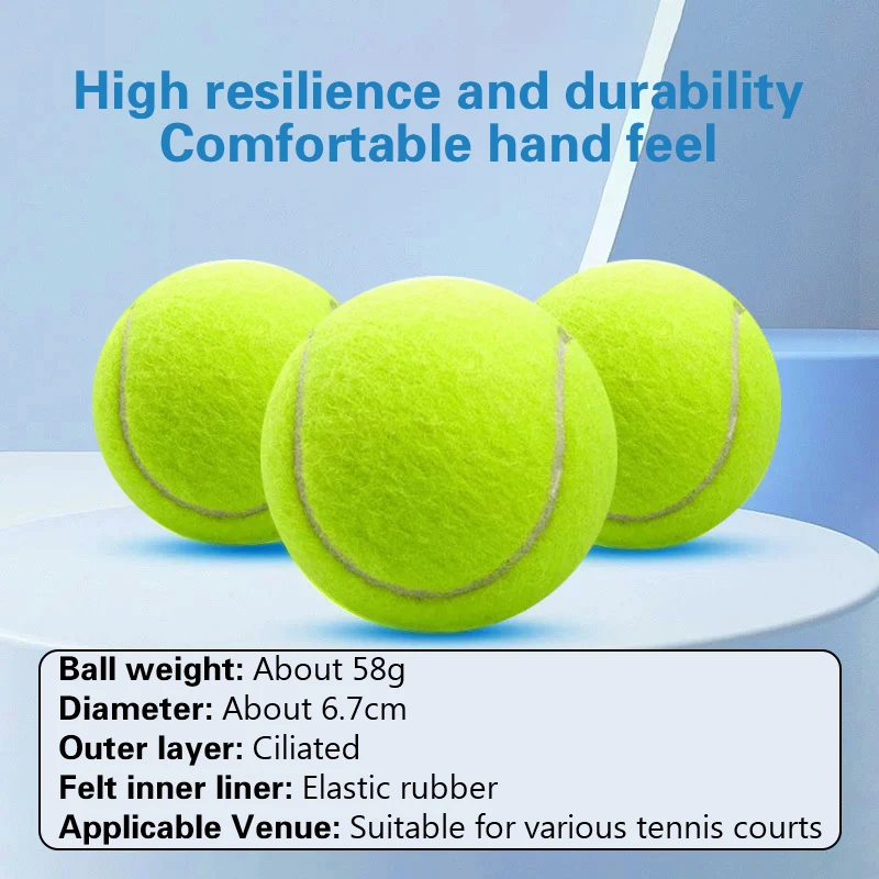 3pcs Training Tennis Balls Portable Package High Stretch Practice Recreational Tennis Balls