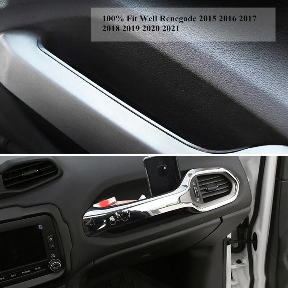 Kotak penyimpanan sandaran tangan, untuk Jeep Renegade 2015-23 mobil pegangan pintu depan, organisasi Interior mobil, alat rak baki tahan air