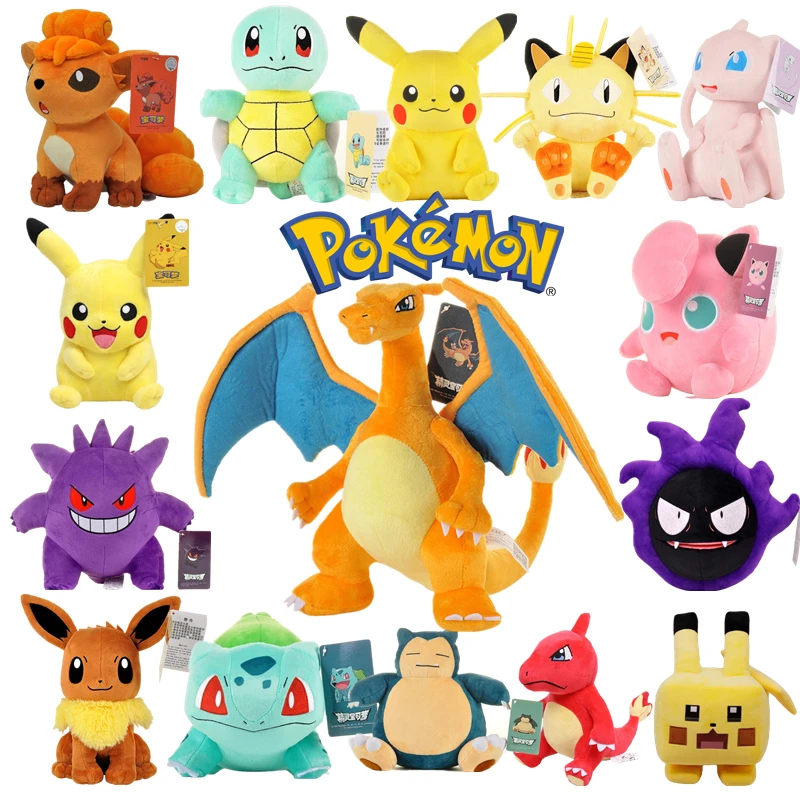 5 styles 1/set Anime Pokemon Plush Charmander Squirtle Pikachu Bulbasaur Stuffed Animal Toy Peluche Pokemon Doll Gift for Kid