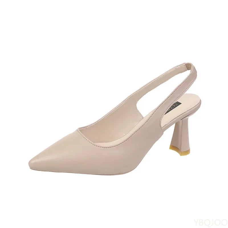 Frühlings- und Sommermode: Neue spitze High-Heel-Damenschuhe mit dünnem Absatz und Zehenkappe, flacher Ausschnitt, Einzelschuh für Damen – Detail 10