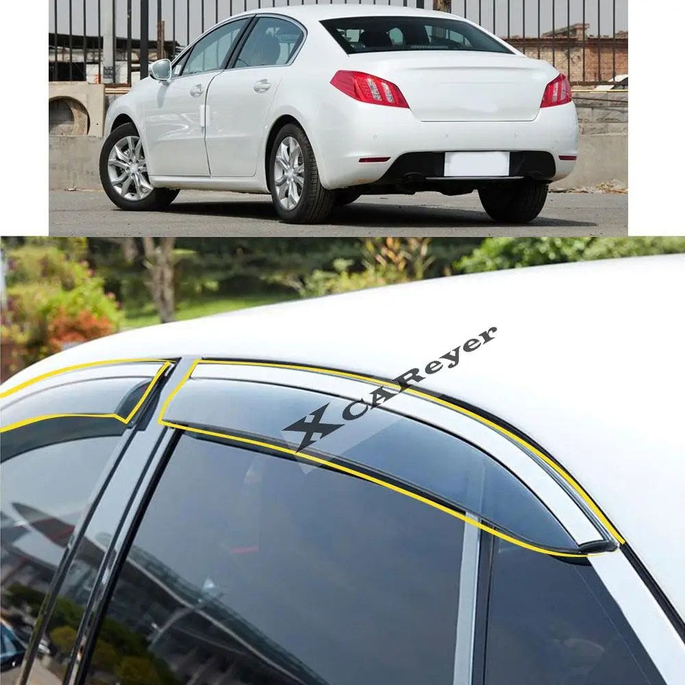 For Peugeot 508 2011 2012 2013 2014 2015 2016 2017 2018 Car Sticker Plastic Window Glass Wind Visor Rain/Sun Guard Vent