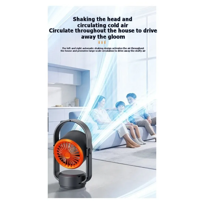 

【RAMADAN SALE】Modern Oscillating Desk Fan With Digital Display - 100 Speeds, USB Powered, 1-3H Battery Life