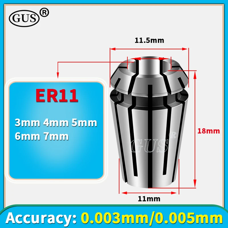 Imagem -06 - Precisão Primavera Collet para Máquina de Gravura Centro de Usinagem do Eixo aa up 0003 0005 mm Er11 Er16 Er20 Er25 Er32 1pc Alta