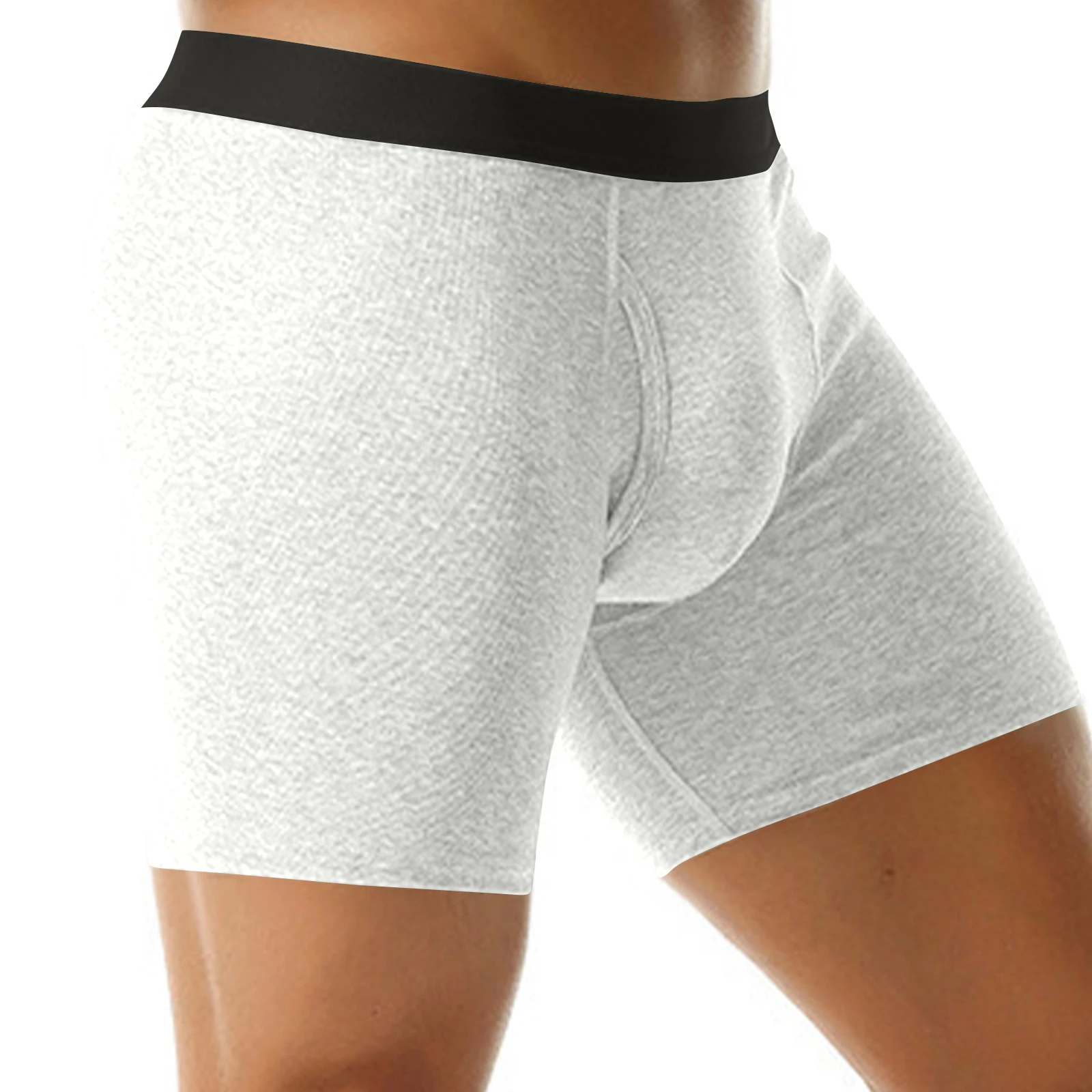 

1pc Men'S Solid Color Flat Corner Pants Comfortable And Fashionable Extended Wear Resistant Legs Underpants