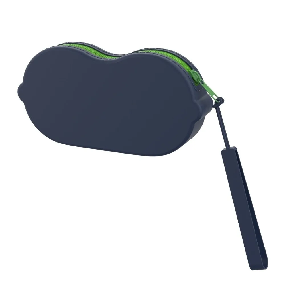 Solid Color Silicone Glasses Bag Zipper Closure Scratch Resistant Sunglasses Case Shockproof Shell Soft Texture