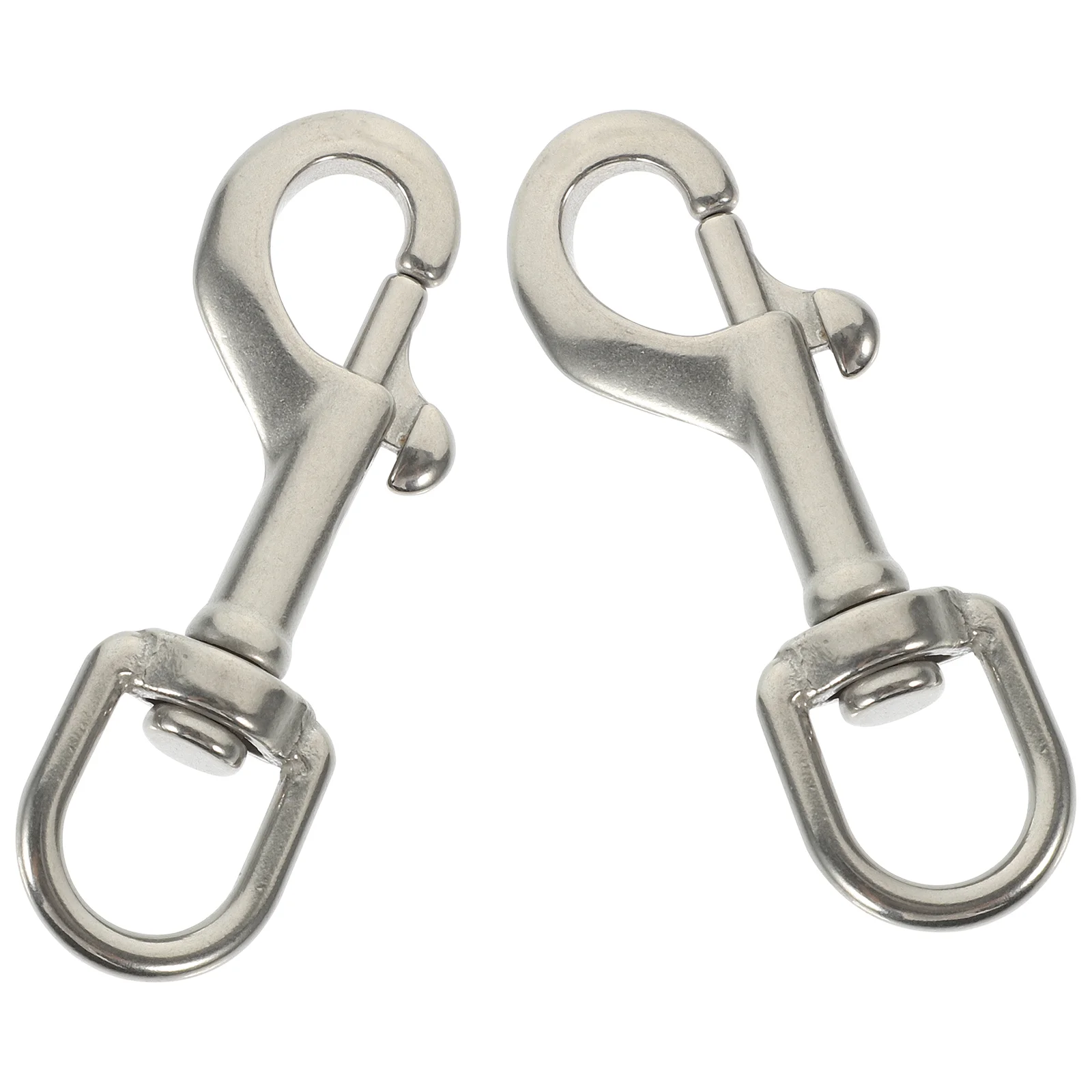 2 Pcs 316 Stainless Steel Rotating Single Head Hook Dog Leash Diving Pet Spring 2pcs (87mm) Swivel Bolt Belt Hooks