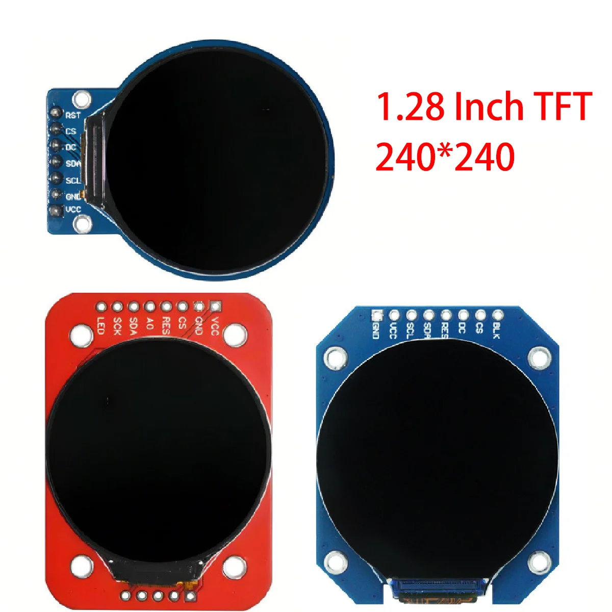 

TFT-дисплей 1,28-дюймовый TFT ЖК-дисплей, модуль круглого RGB 240*240 GC9A01, драйвер, 4-проводной SPI-интерфейс, 240x240, печатная плата для Arduino