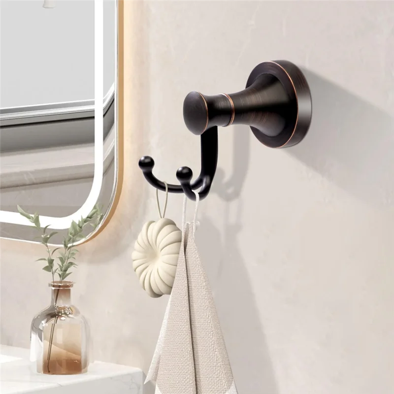 

M12K-бронзовые крючки для полотенец, крючок для халата в ванной комнате, натертые маслом, сверхмощные двойные крючки для полотенец, крючок для одежды в фермерском доме для ванной