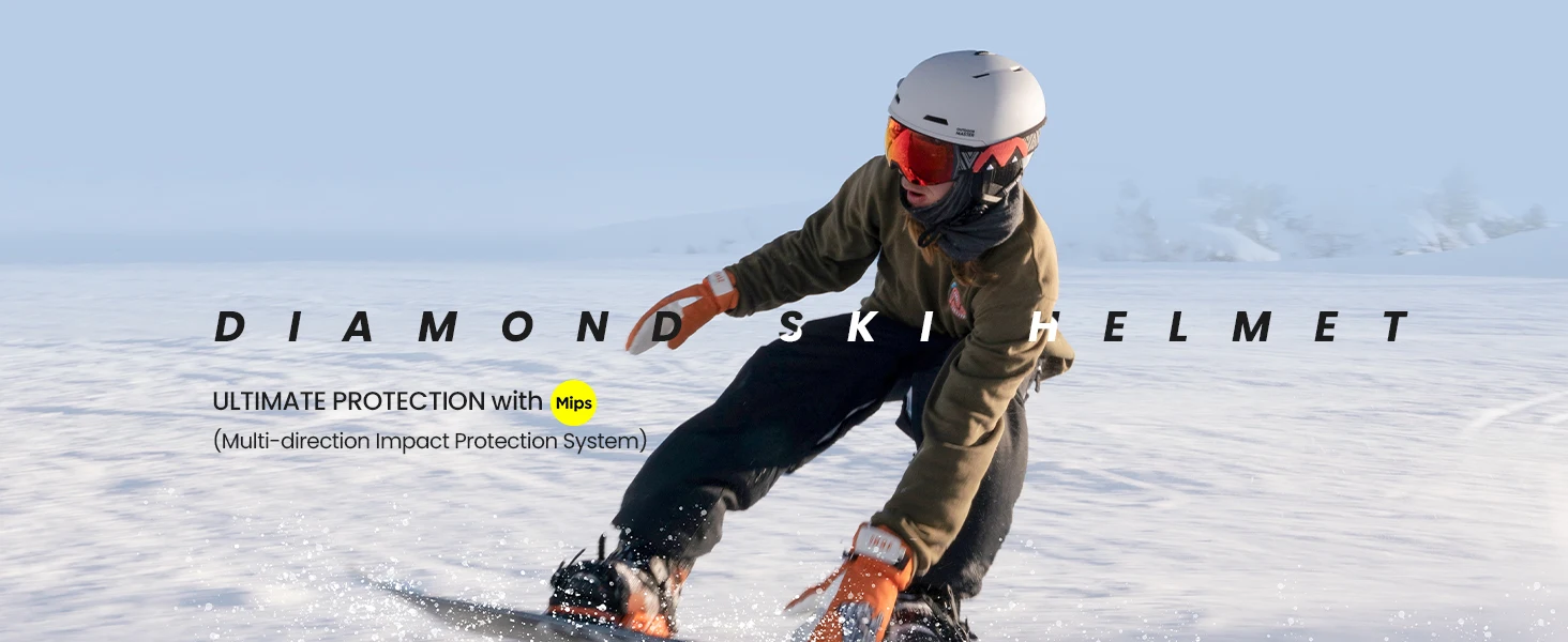 OutdoorMaster MIPS Skihelm mit Ohrenschutz 8 Verstellbare Belüftungsöffnungen PC+EPS Hochwertig für Snowboard Ski Skateboard Outdoor-Sport – Detail 1