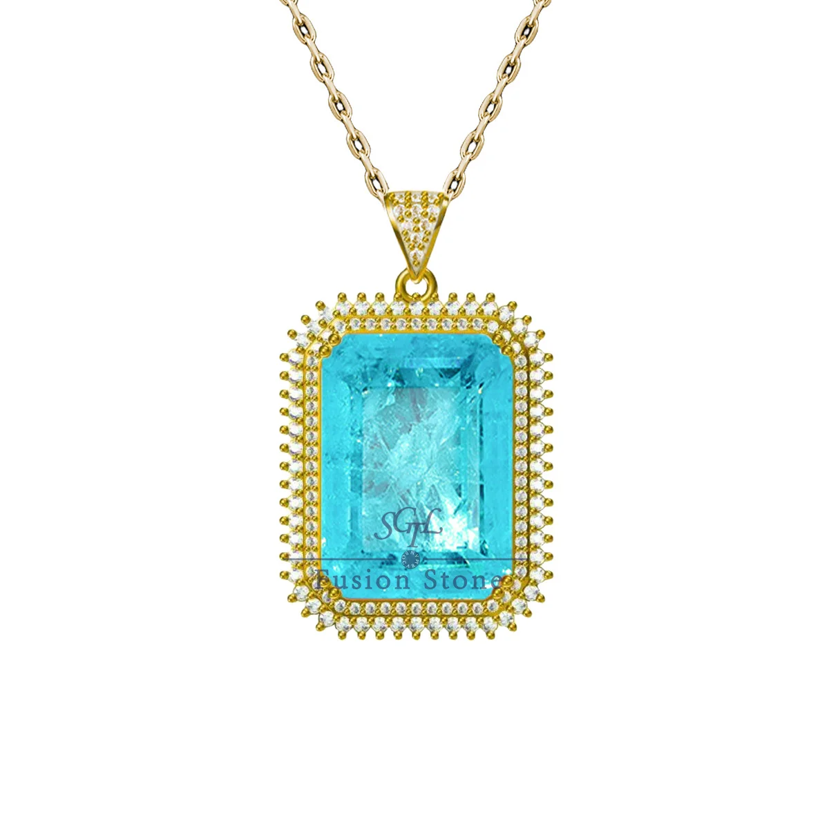 

Copper Rectangle Pendant L9 Paraiaba blue Natural texture Stone Fusion Jewelry Adjustable Cord Necklace Gift for women Unique