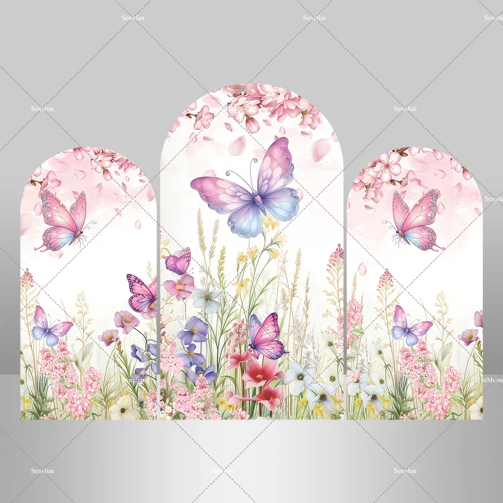 الجنية الفطر زهرة الفراشة الفتيات قوس خلفية غطاء للفتيات استحمام الطفل الوليد 1st عيد ميلاد حزب صور الخلفيات