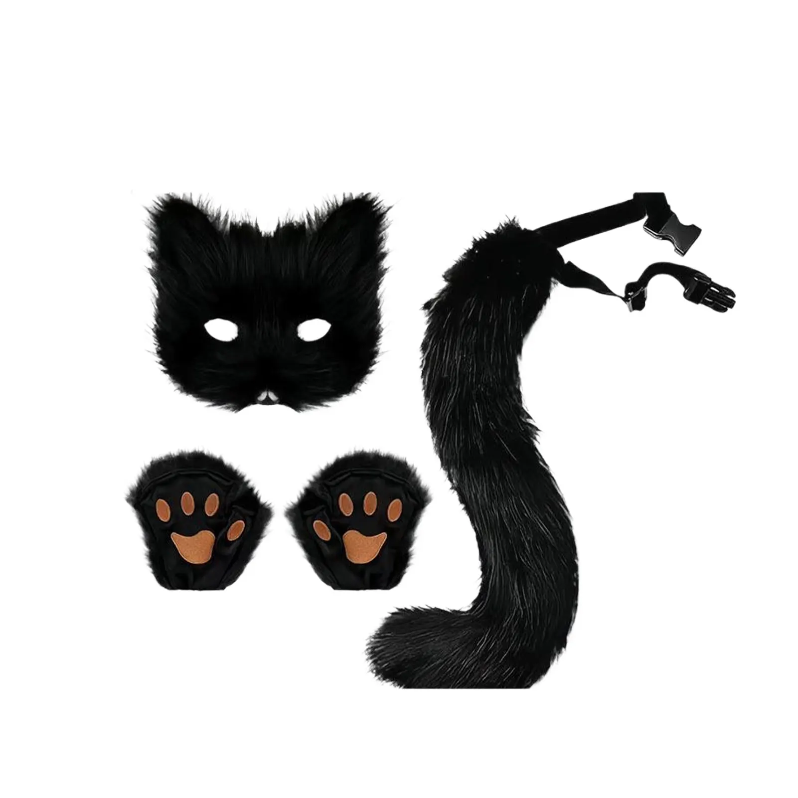 

Simulated Costume Halloween Set With Tail Prop And Elastic Band Waist Suitable For Both Children