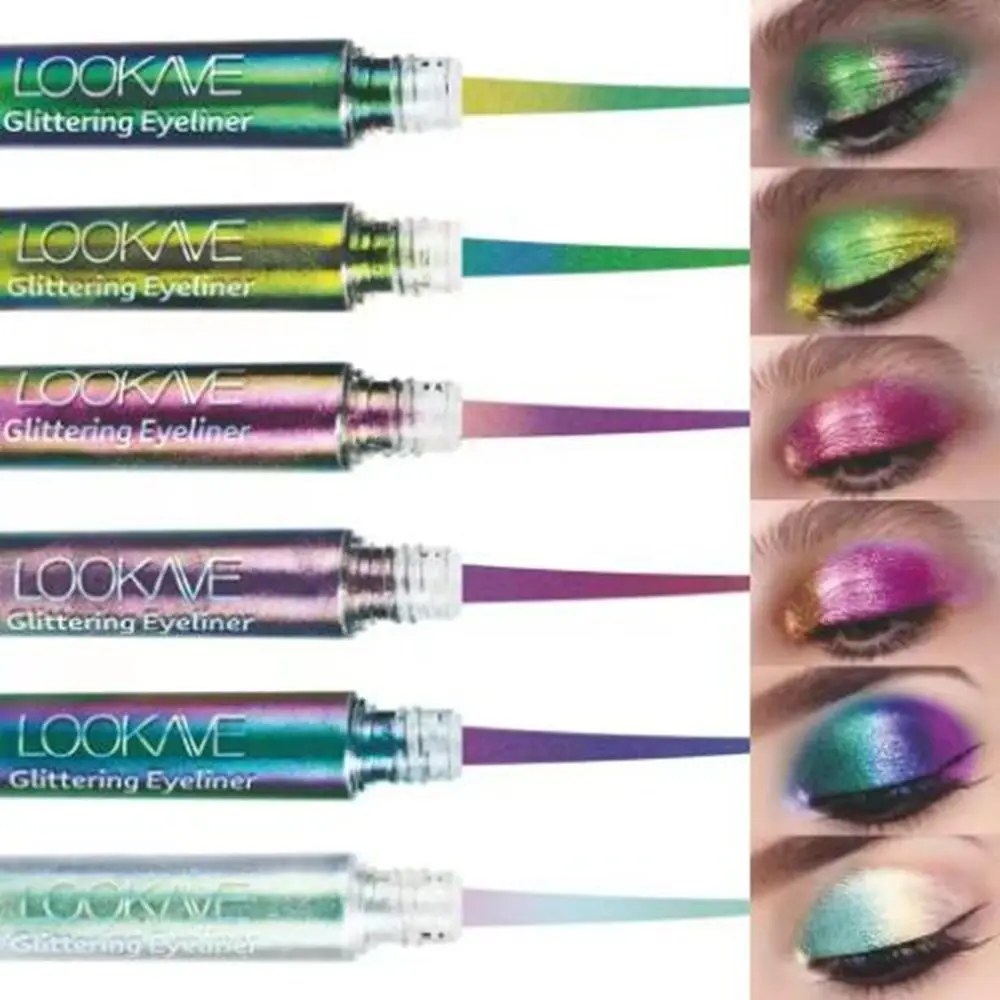 

6 Color Multicolor Eye Liner Colorful Waterproof Metallic Eye Liner Easy To Dry Long Lasting Polarized Glitter Eye Eye Makeup