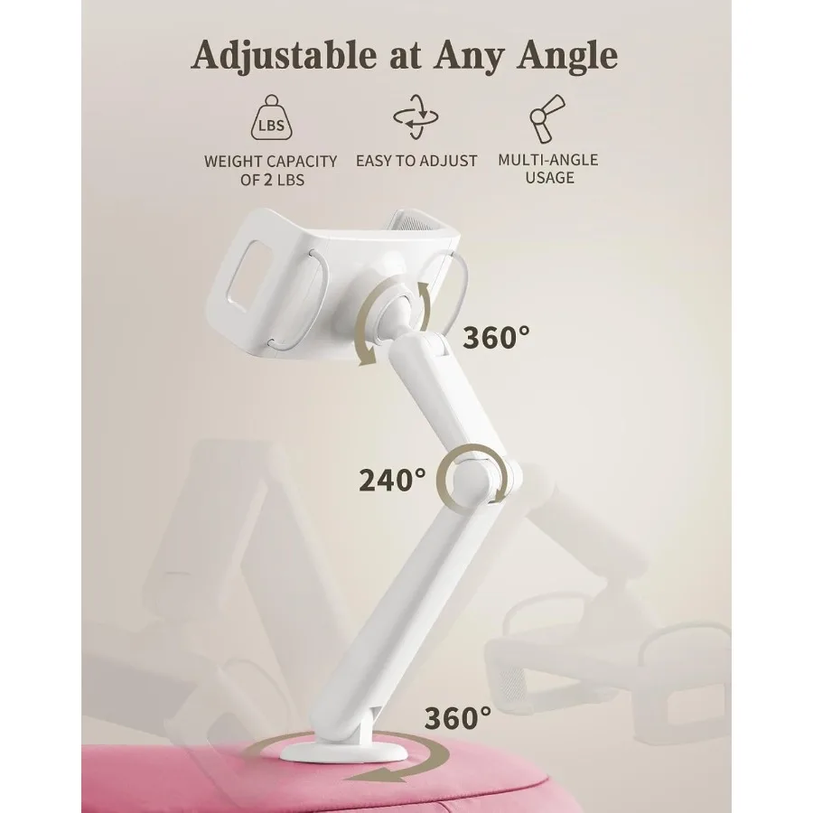 SAIJI Kindleピロースタンド iPadスタンド 4.7～15.6インチのKindle、スマホ、iPadに対応 360度調整可能なタブレットホルダー ベッド用 フレキシブル