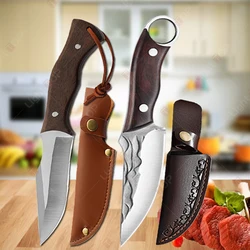 Stainless Steel Kitchen Knife Forged Boning Knife Meat Cleaver  Butcher Knife Wooden Handle Utility Knives Kitchen Accessories