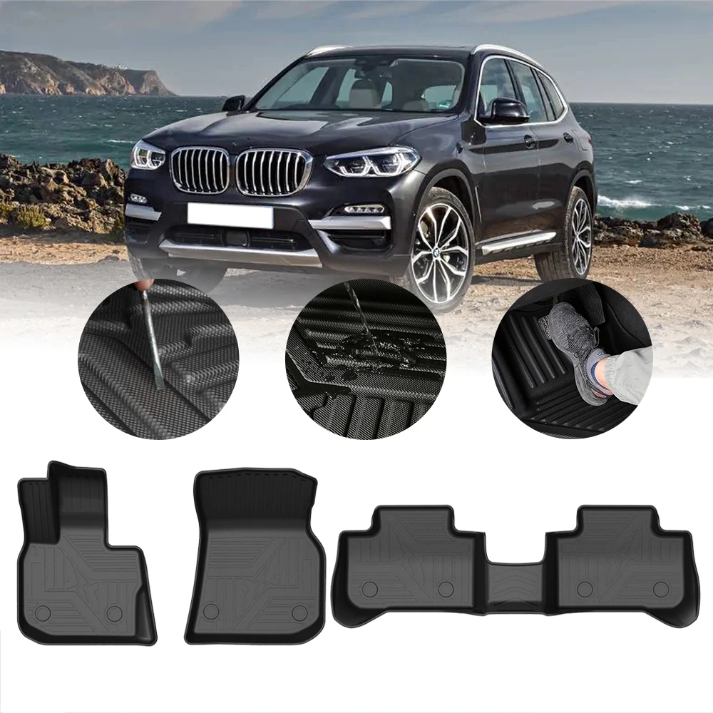 new TPE Car Floor Mats for BMW X3 IX3 2018 2019 2020 2021 2022 2023 Waterproof  Interior Accessories Rubber Car Mats