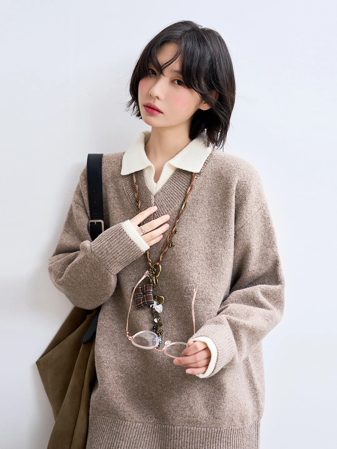 

Универсальный музей авитации Ne Long Sve, вязаный свитер, женский свободный крой, весна-осень, цельный теплый свитер...