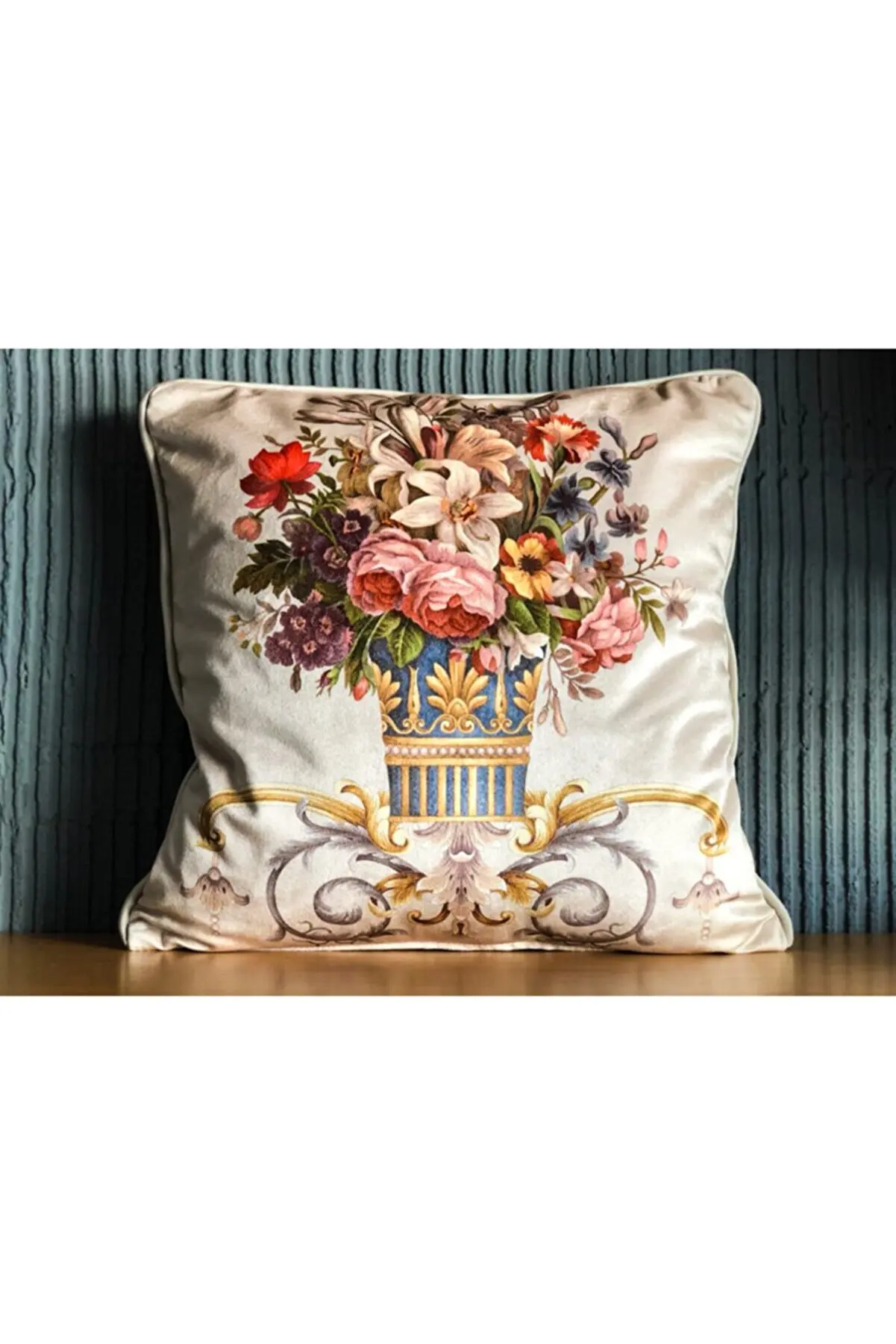 Imported Silk Velvet English Patterned Pillow Cover Cushion Cover 43x43 cm DOUBLE SIDED PATTERNED Living Room Home Decoration