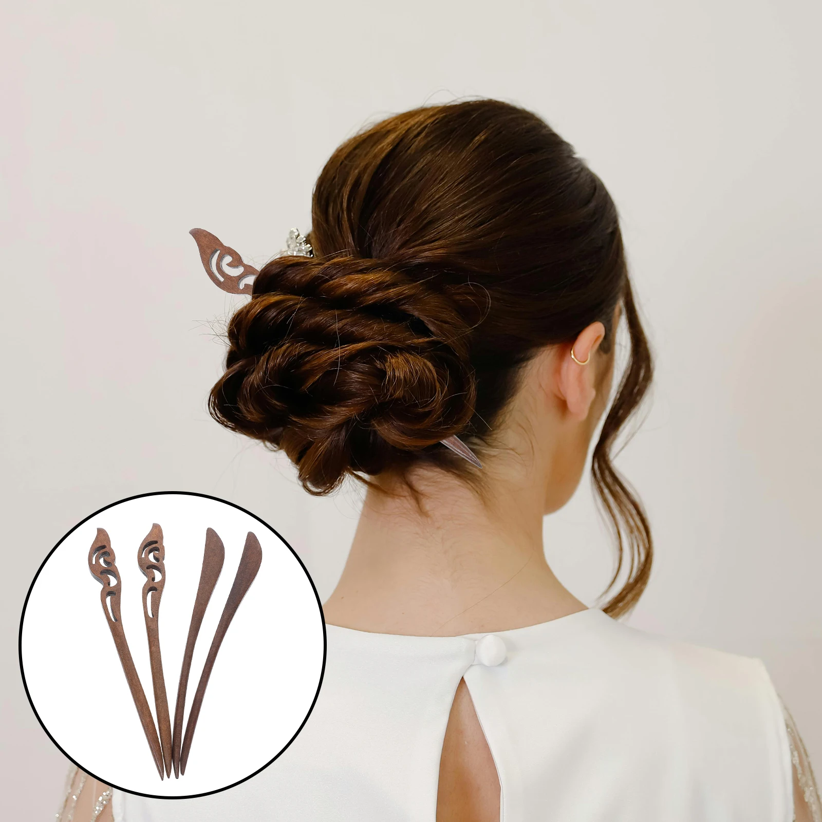

4 Pcs Hairpin Decorative Temperament Stick Sticks Clip Chopsticks Women Fashion