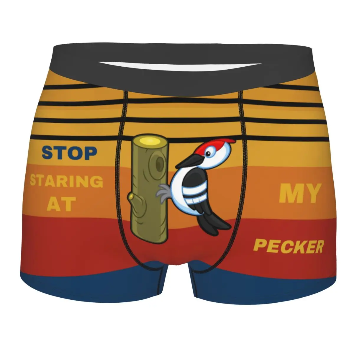 

Stop Staring At My Pecker Underwear Men Stretch Boxer Briefs Shorts Panties Underpants For Husband Boyfriend Valentine's Day