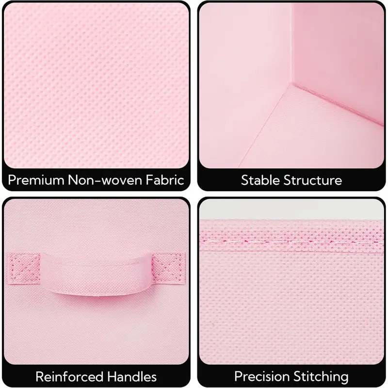 Non Woven Storage Box with Handles Foldable Fabric Storage Cube Colorful Organizer for Clothes Toys Books Shelves Closet Nursery - Image 3