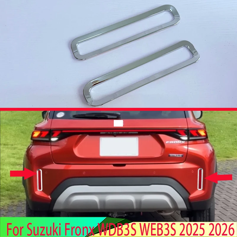 

For Suzuki Fronx WDB3S WEB3S 2025 2026 ABS Chrome Rear Reflector Fog Light Lamp Cover Trim Bezel Frame Styling Garnish