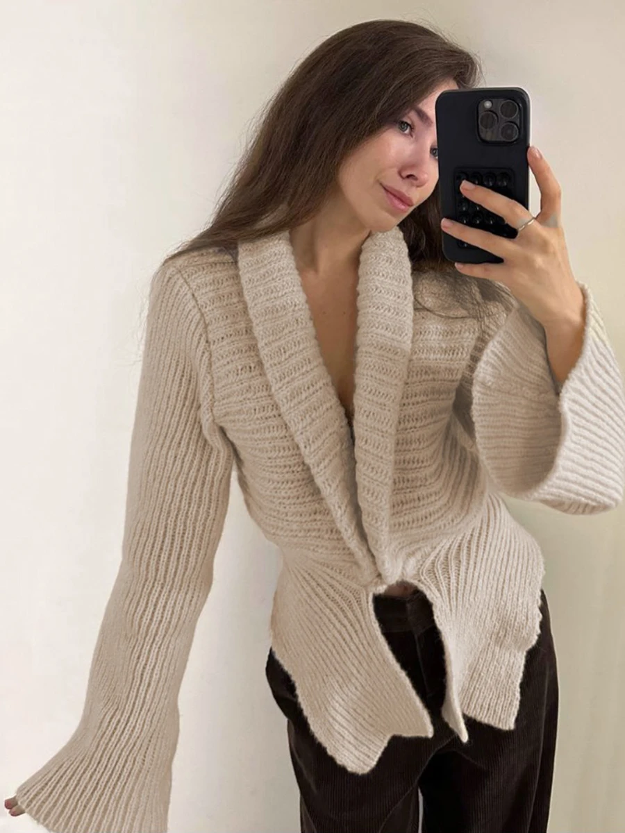 

Sweaters Jumpers Cardigans Womens Cardigan Unisex Korean Style Punk Studded Trim Distressed Look Concert Young Rock Fashion Sexy