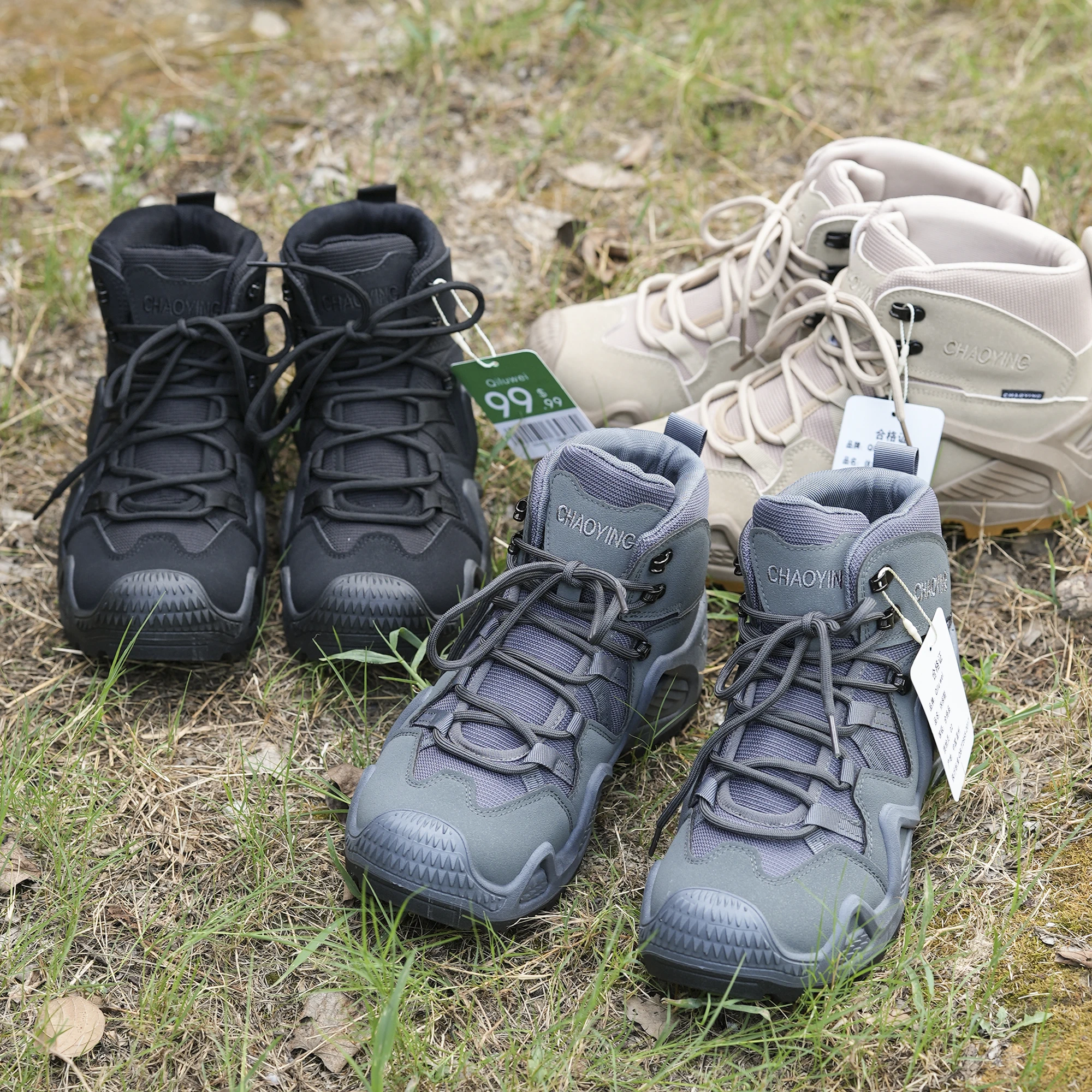 Fashionable High-Top Men's Casual Shoes Anti-Slip Wear-Resistant Tactical Boots Autumn All-Match Work Boots Trendy