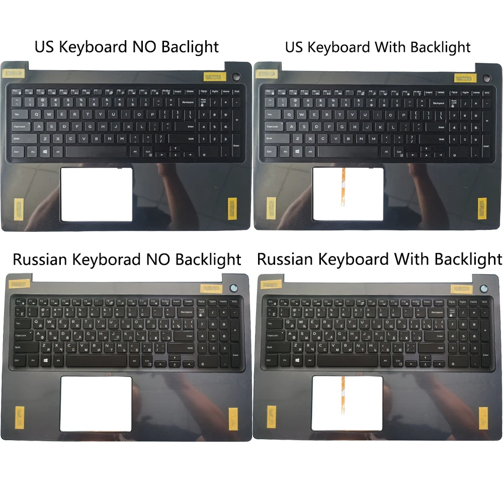 

New Russian/US Keyboard For Dell Latitude 3590 English/RU With Palmrest Upper Cover Case