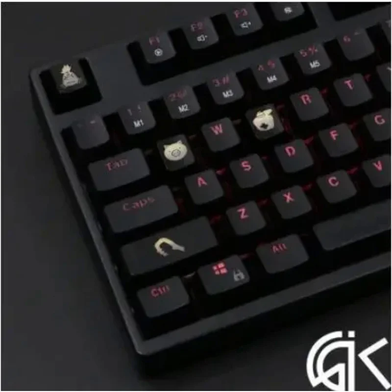 オーバーウォッチゲーム用のバックライト付きabsキーキャップ,メカニカルキーボード,光沢のあるキーキャップ,ow,Black, 4ピース/セット